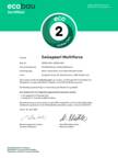 Ecobau Zertifikat Swisspearl Multiforce Deckenverkleidung 202304.11812